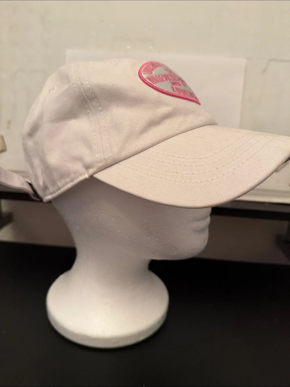 Louisville Slugger White Baseball Cap with Pink Logo